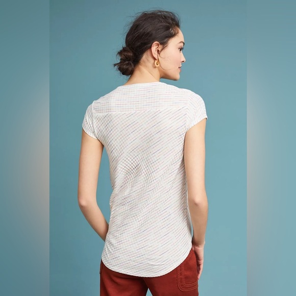 Anthropologie Maeve Leila Striped Cap Sleeve Wrap Top Size XS - Picture 10 of 10